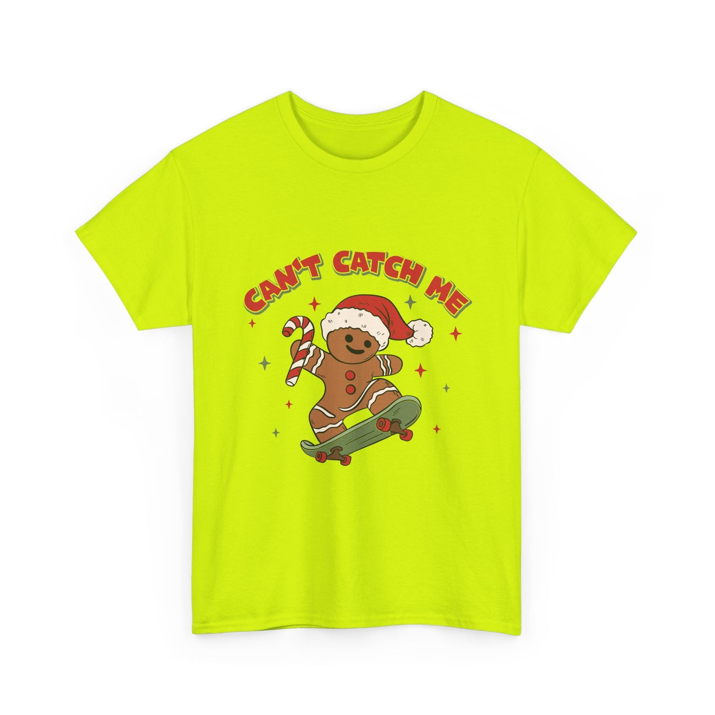 Gingerbread Skateboard Tee - "Can't Catch Me" Christmas T-Shirt