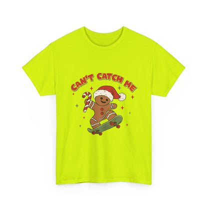 Gingerbread Skateboard Tee - "Can't Catch Me" Christmas T-Shirt