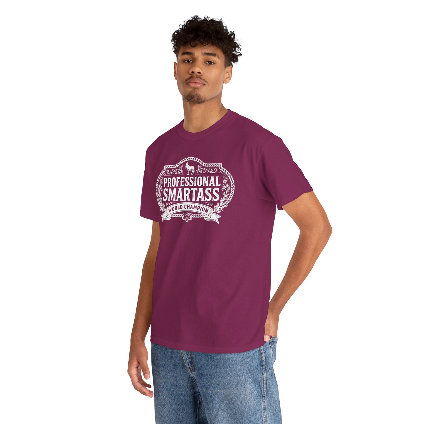 Professional Smartass Tee white - 'Professional Smartass World Champion' Funny Graphic T-Shirt