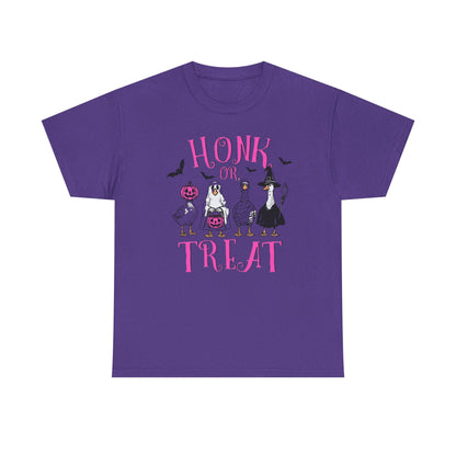Honk or Treat Halloween Tee — Cute Costumed Dogs & Pink Lettering