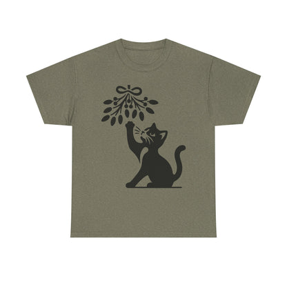 Cat Playing With Mistletoe Tee
