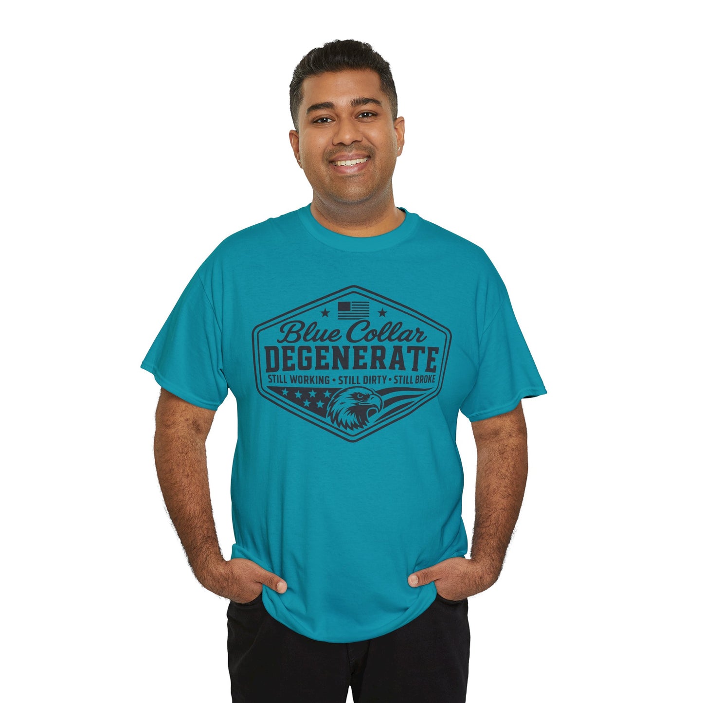 Blue Collar Degenerate T-Shirt — Vintage Workwear Eagle Tee