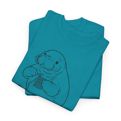 Chubby Mermaid Coastal Crochet Manatee T-Shirt