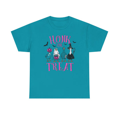 Honk or Treat Halloween Tee — Cute Costumed Dogs & Pink Lettering