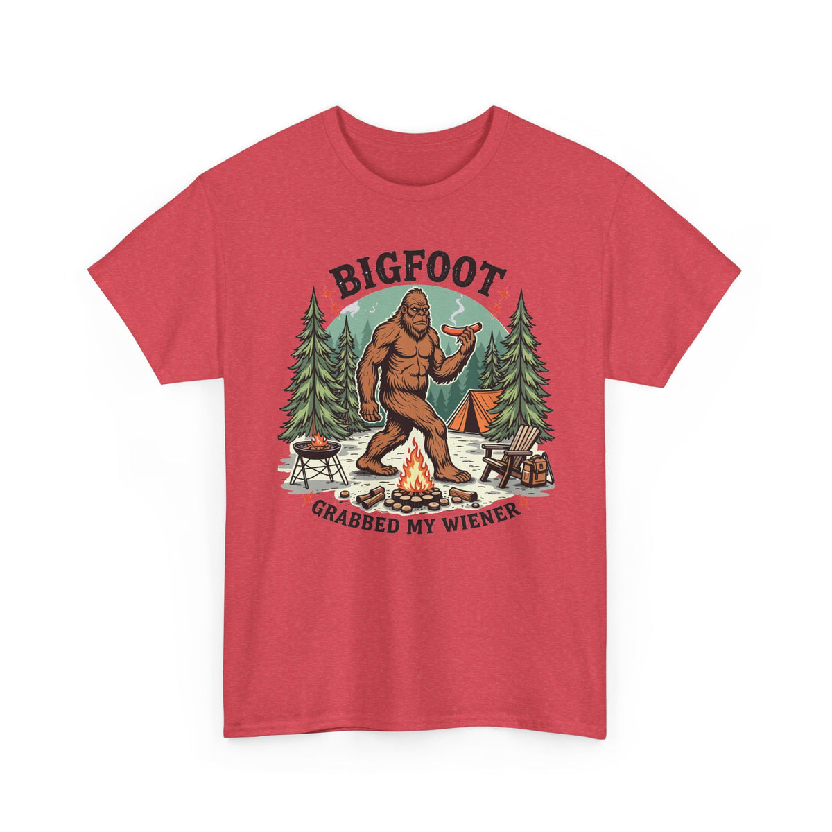 Bigfoot Grabbed My Wiener T-Shirt | Funny Camping Tee