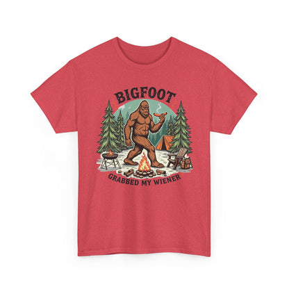 Bigfoot Grabbed My Wiener T-Shirt | Funny Camping Tee
