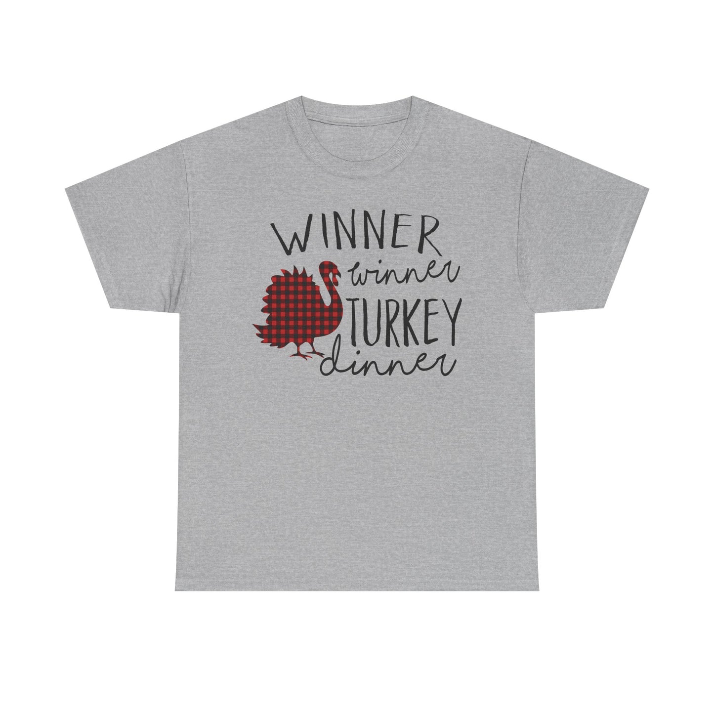Winner Winner Turkey Dinner T-Shirt — Plaid Turkey Thanksgiving Tee
