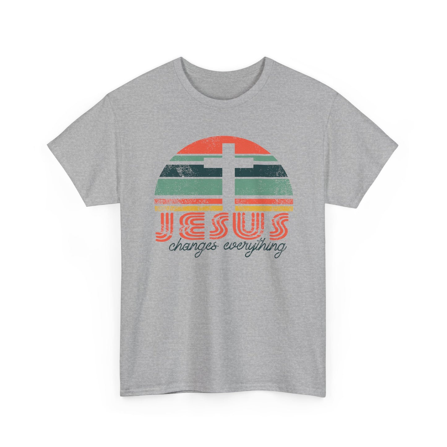 Jesus Changes Everything Tee — Retro Christian Cross Graphic Shirt