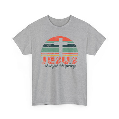 Jesus Changes Everything Tee — Retro Christian Cross Graphic Shirt