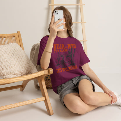Cowboy Graphic Tee — “Deja-Moo I’ve Heard This Bull Before” Vintage Western T-Shirt