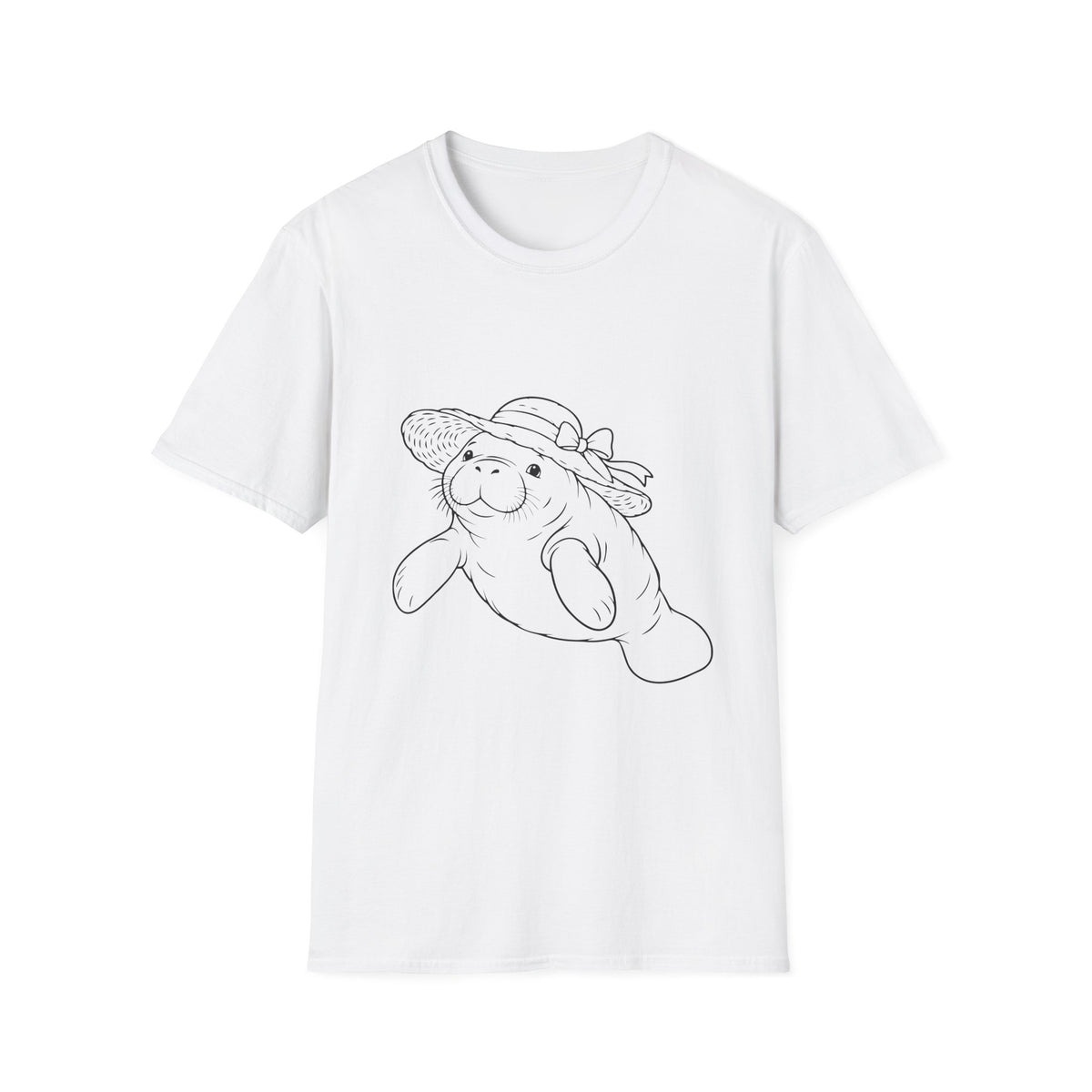 Chubby Mermaid Sunhat Sea Cow Manatee T-Shirt