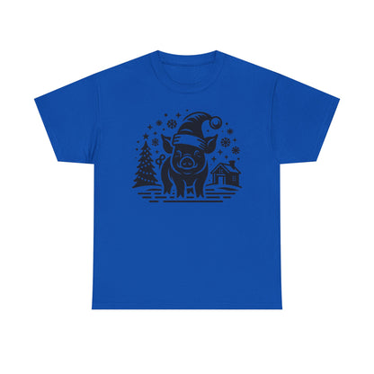 Christmas Pig T-Shirt | Festive Santa Pig Graphic Tee