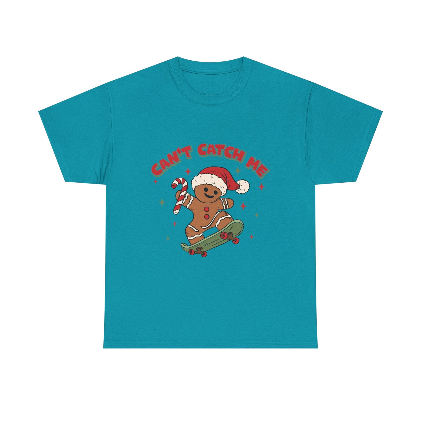 Gingerbread Skateboard Tee - "Can't Catch Me" Christmas T-Shirt