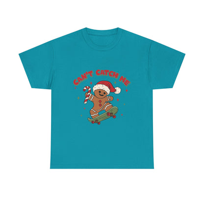 Gingerbread Skateboard Tee - "Can't Catch Me" Christmas T-Shirt