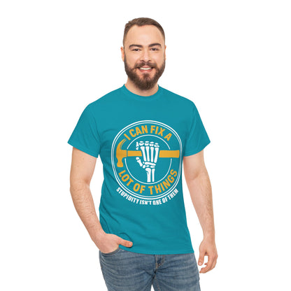 I Can Fix A Lot Of Things T-Shirt — Funny Mechanic Skeleton Wrench Tee