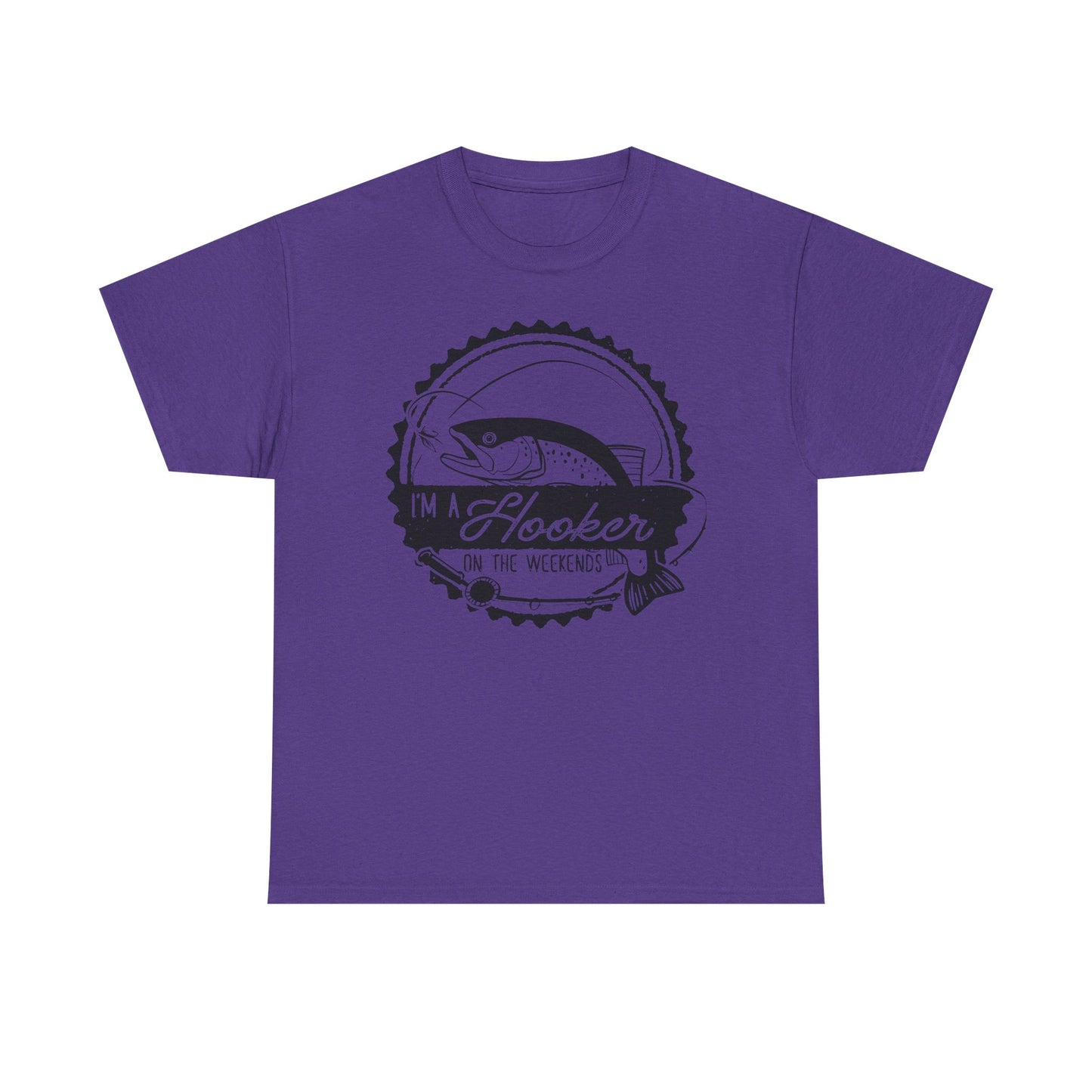 Fishing T-Shirt — "I'm a Hooker on the Weekends" Vintage Angler Tee