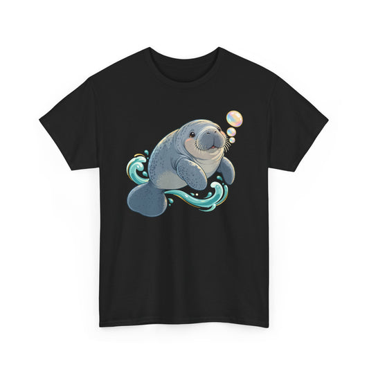Chubby Mermaid Bubble Wishes Manatee T-Shirt