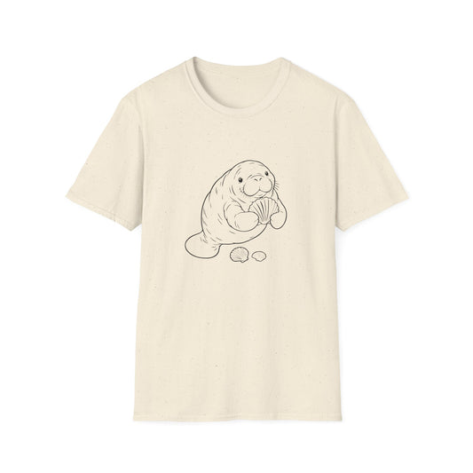 Chubby Mermaid Shell Collector Manatee T-Shirt