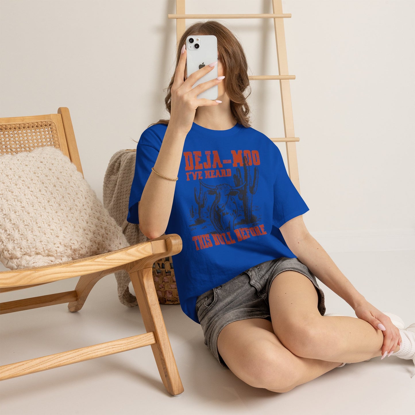 Cowboy Graphic Tee — “Deja-Moo I’ve Heard This Bull Before” Vintage Western T-Shirt