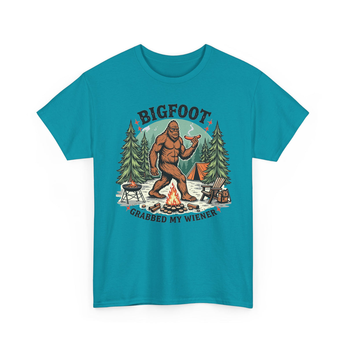 Bigfoot Grabbed My Wiener T-Shirt | Funny Camping Tee