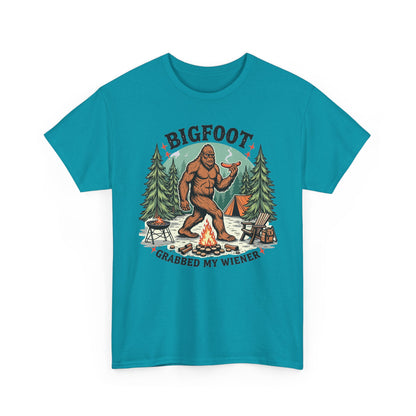 Bigfoot Grabbed My Wiener T-Shirt | Funny Camping Tee