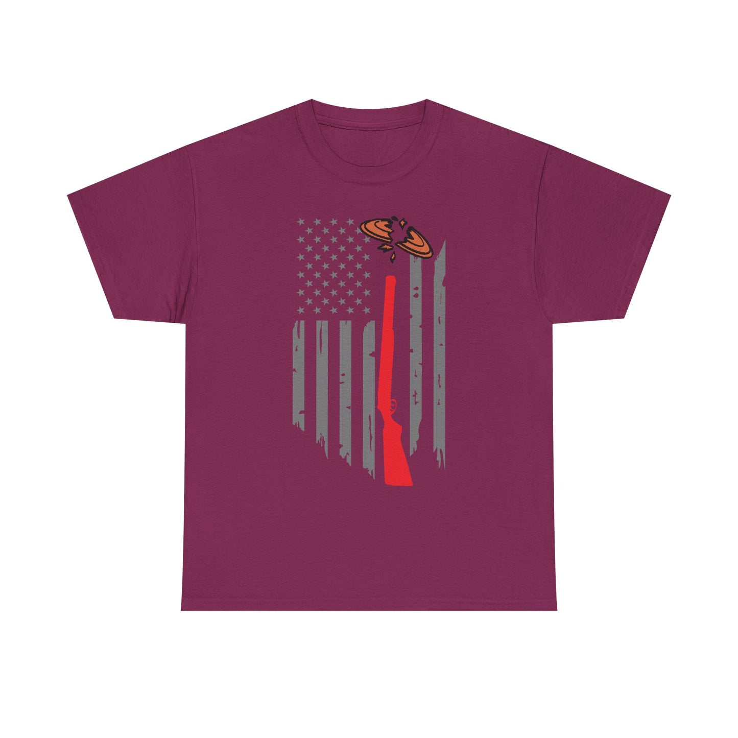 Rifle & Flag Graphic Tee — Patriotic Shooting Hunter Shirt