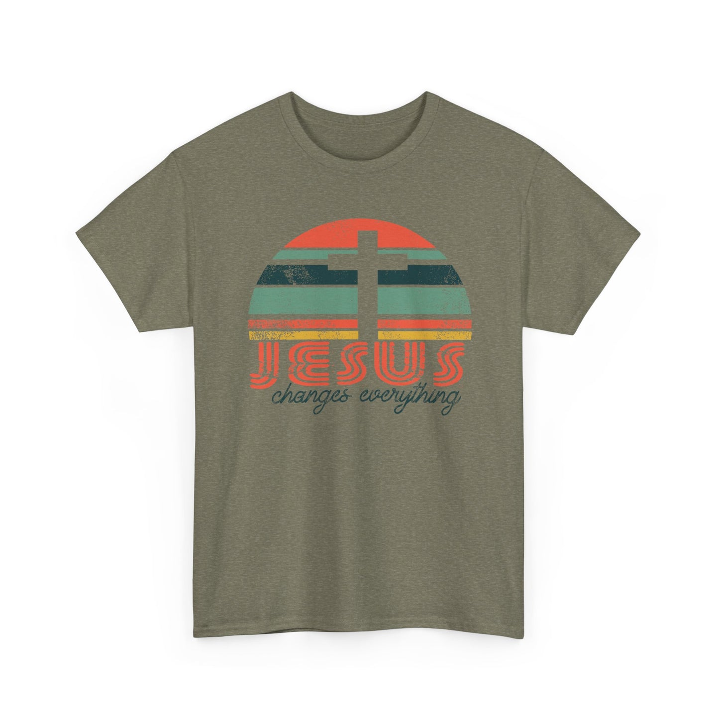 Jesus Changes Everything Tee — Retro Christian Cross Graphic Shirt