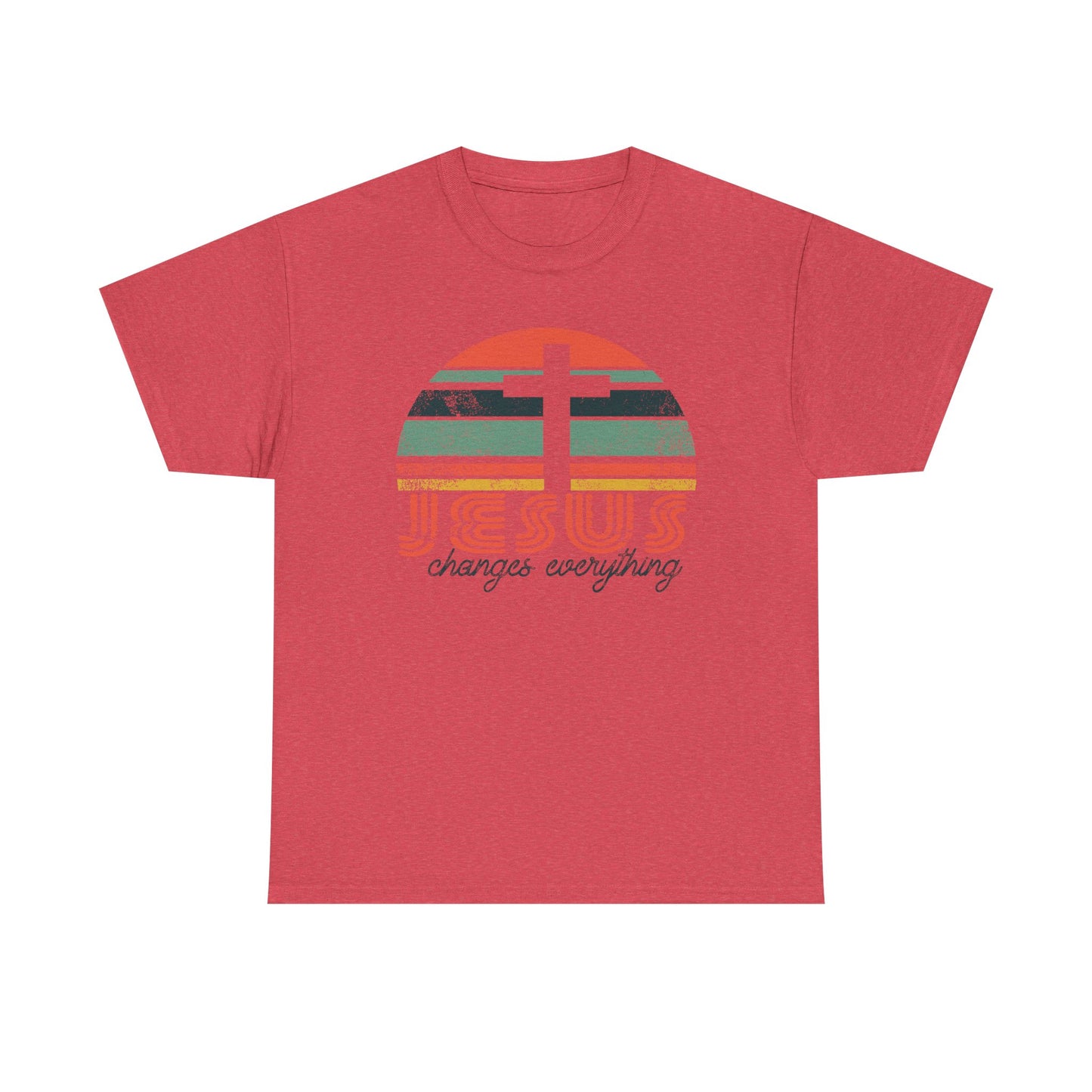 Jesus Changes Everything Tee — Retro Christian Cross Graphic Shirt