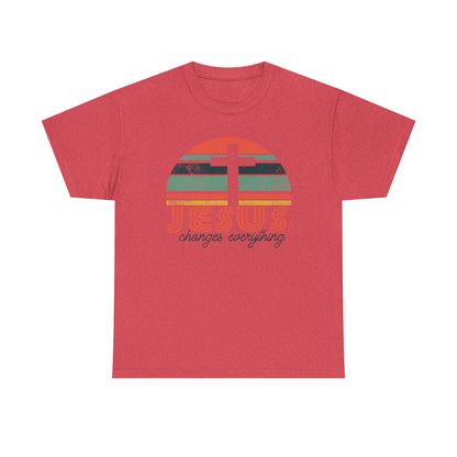 Jesus Changes Everything Tee — Retro Christian Cross Graphic Shirt