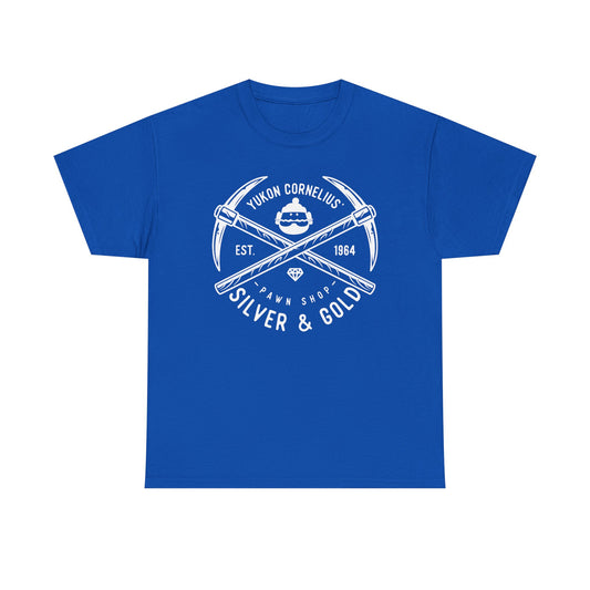Silver & Gold Mining Graphic Tee — Yukon Pickaxe Logo Shirt