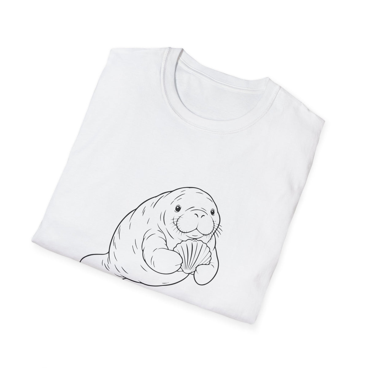 Chubby Mermaid Shell Collector Manatee T-Shirt