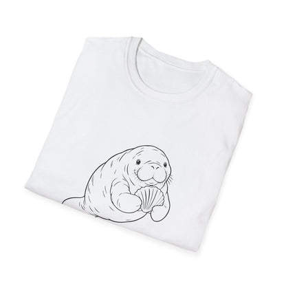 Chubby Mermaid Shell Collector Manatee T-Shirt