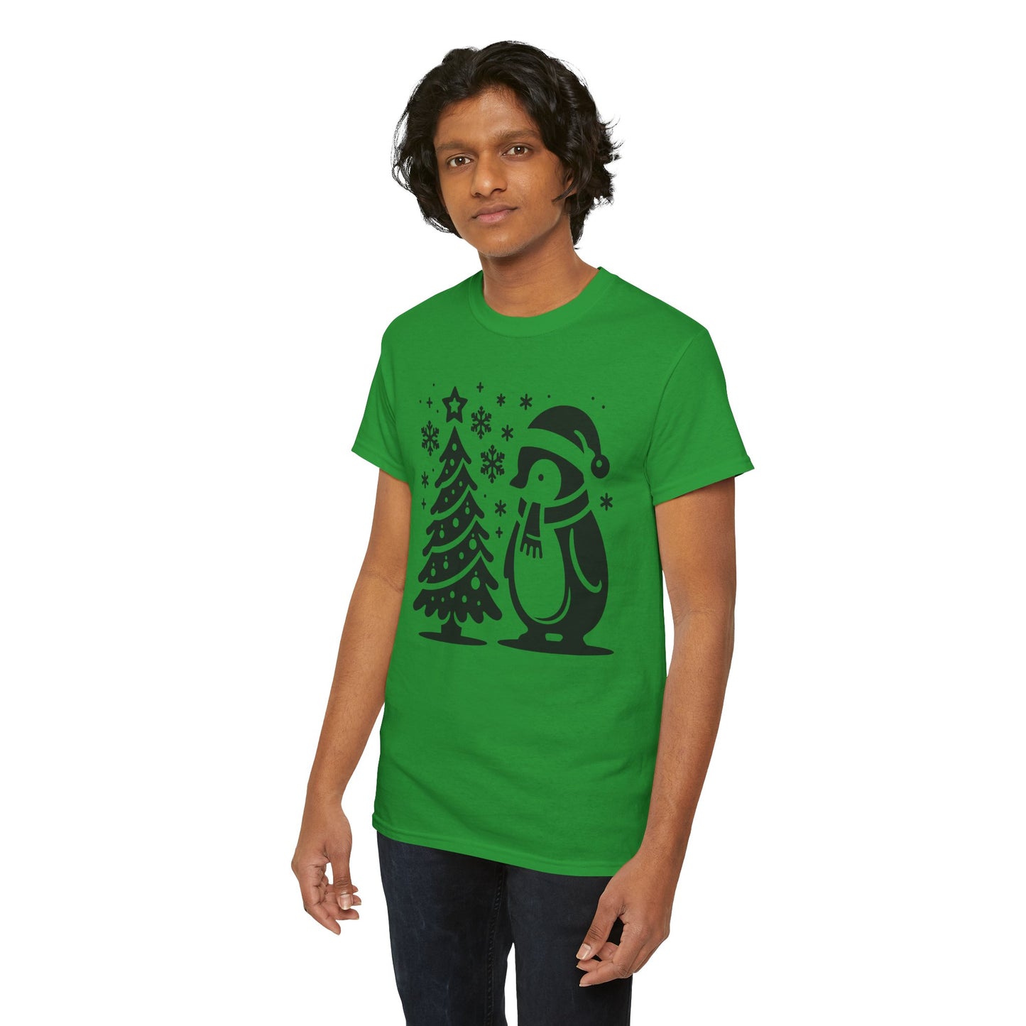Penguin Christmas T‑Shirt — Cute Holiday Tree & Snowflake Tee