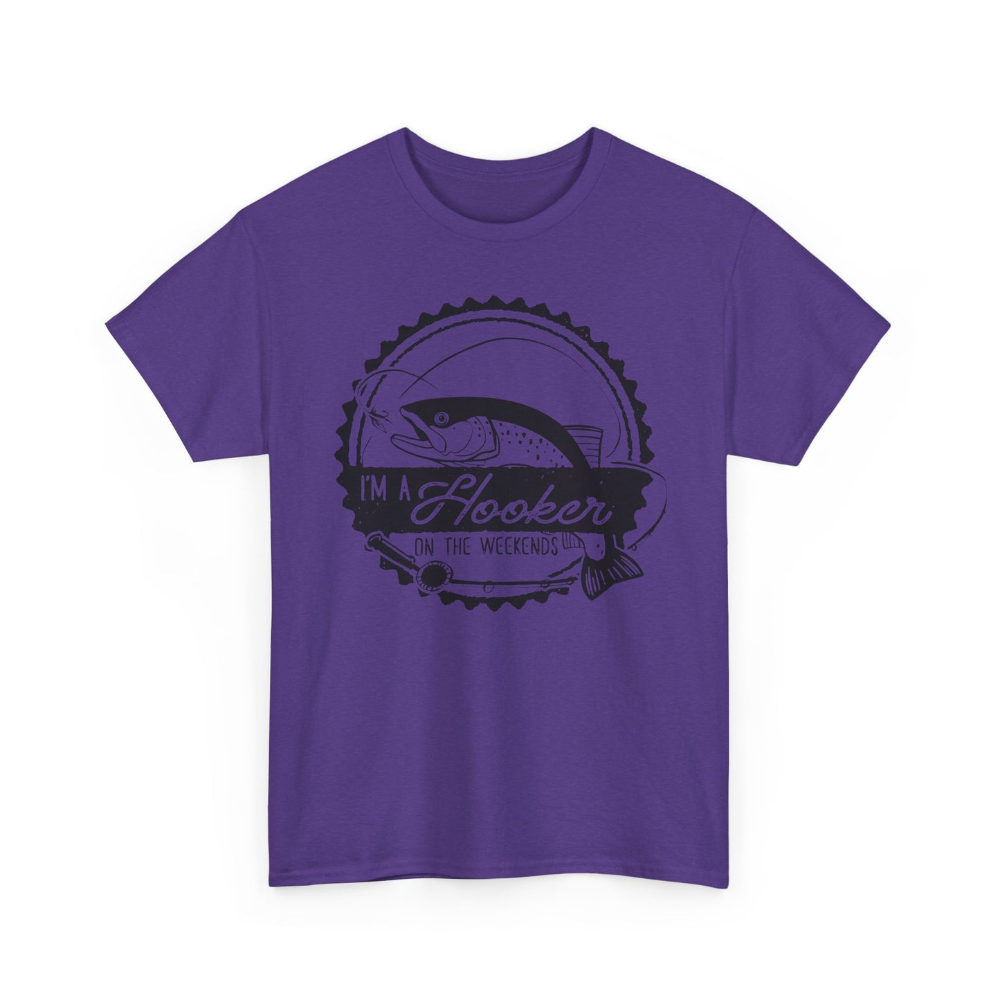 Fishing T-Shirt — "I'm a Hooker on the Weekends" Vintage Angler Tee