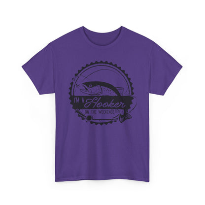 Fishing T-Shirt — "I'm a Hooker on the Weekends" Vintage Angler Tee