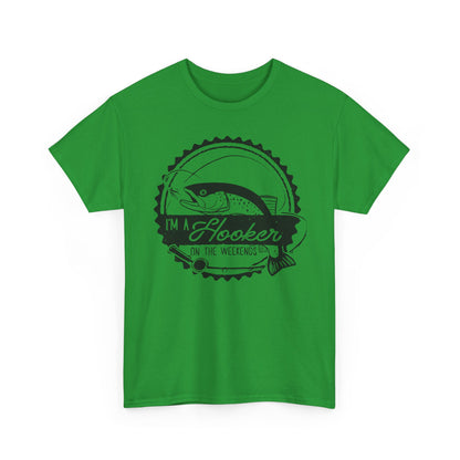 Fishing T-Shirt — "I'm a Hooker on the Weekends" Vintage Angler Tee