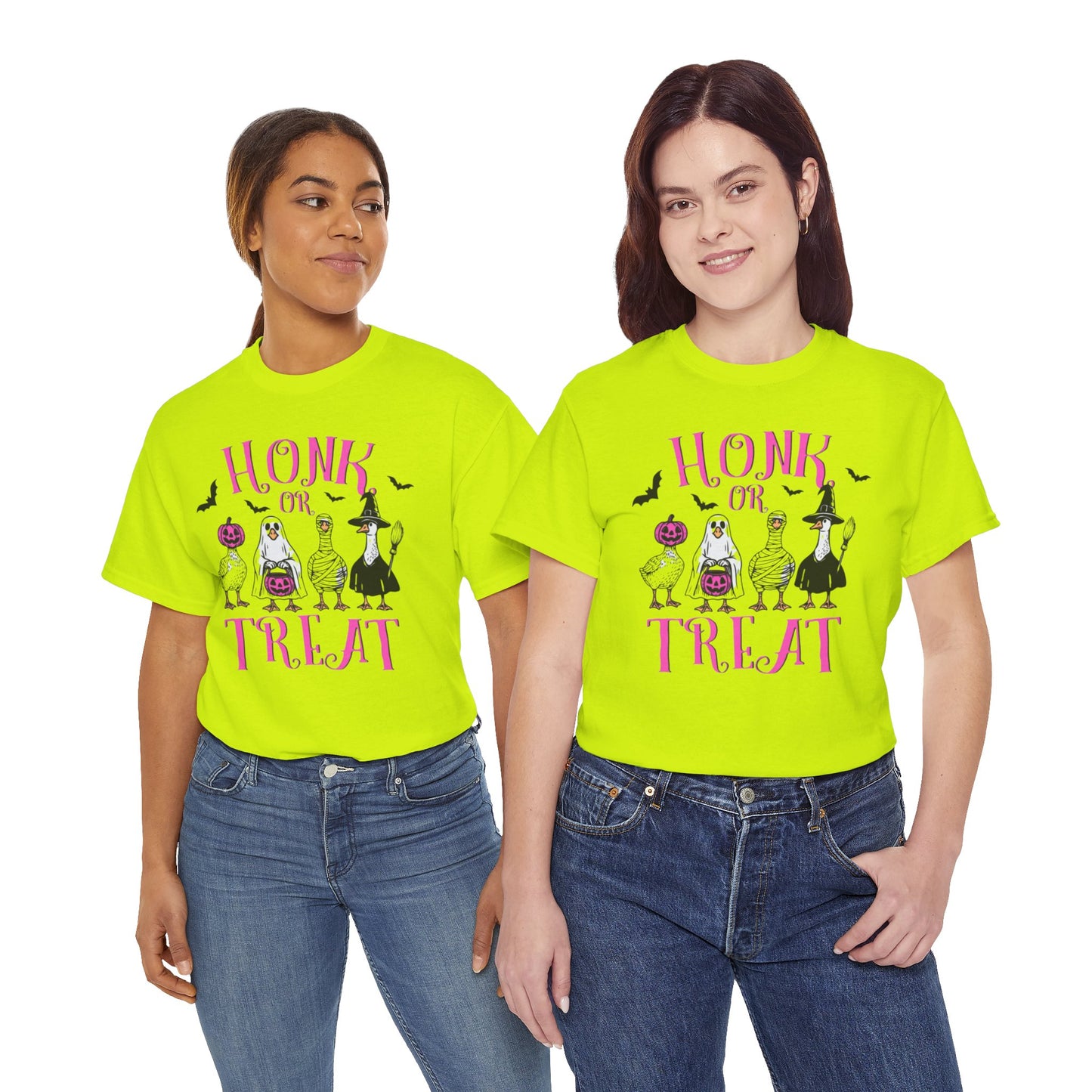 Honk or Treat Halloween Tee — Cute Costumed Dogs & Pink Lettering