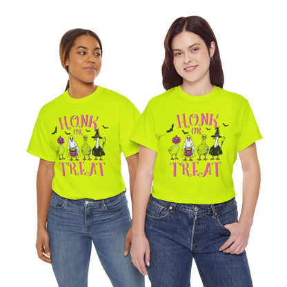 Honk or Treat Halloween Tee — Cute Costumed Dogs & Pink Lettering