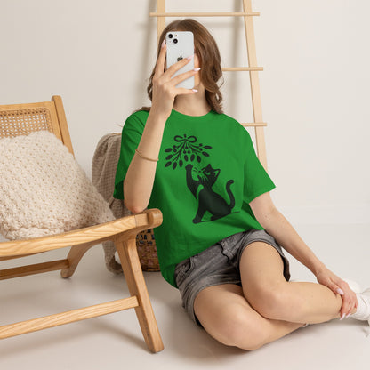Cat Playing With Mistletoe Tee