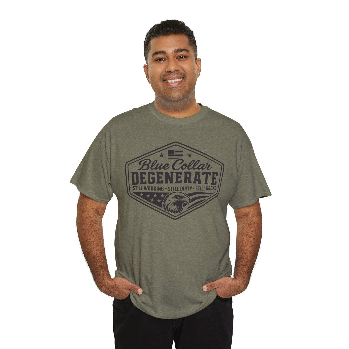 Blue Collar Degenerate T-Shirt — Vintage Workwear Eagle Tee