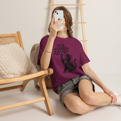 Cat Playing With Mistletoe Tee