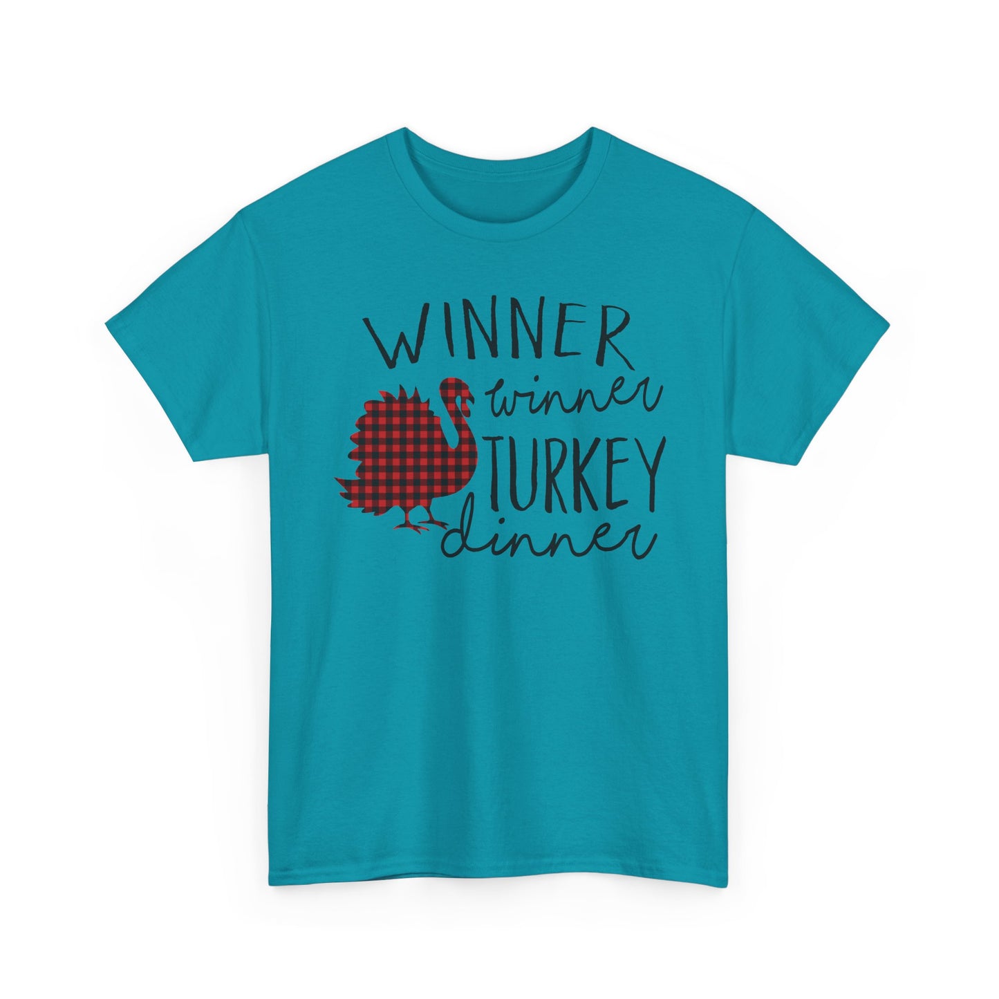 Winner Winner Turkey Dinner T-Shirt — Plaid Turkey Thanksgiving Tee