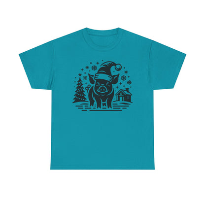 Christmas Pig T‑Shirt — Festive Santa Pig Holiday Tee