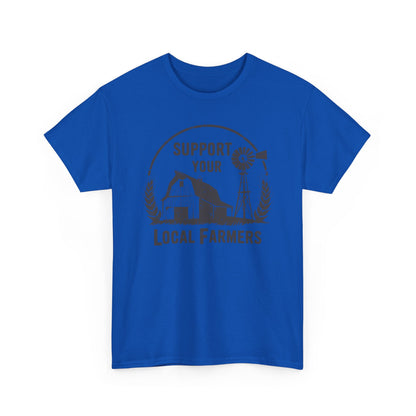 Support Your Local Farmers Tee — Rustic Farmhouse Barn & Windmill T‑Shirt