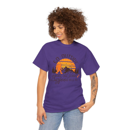 Go Outside Bigfoot Tee — Funny Outdoor Camping T‑Shirt (Worst Case Scenario Bigfoot Kills You)