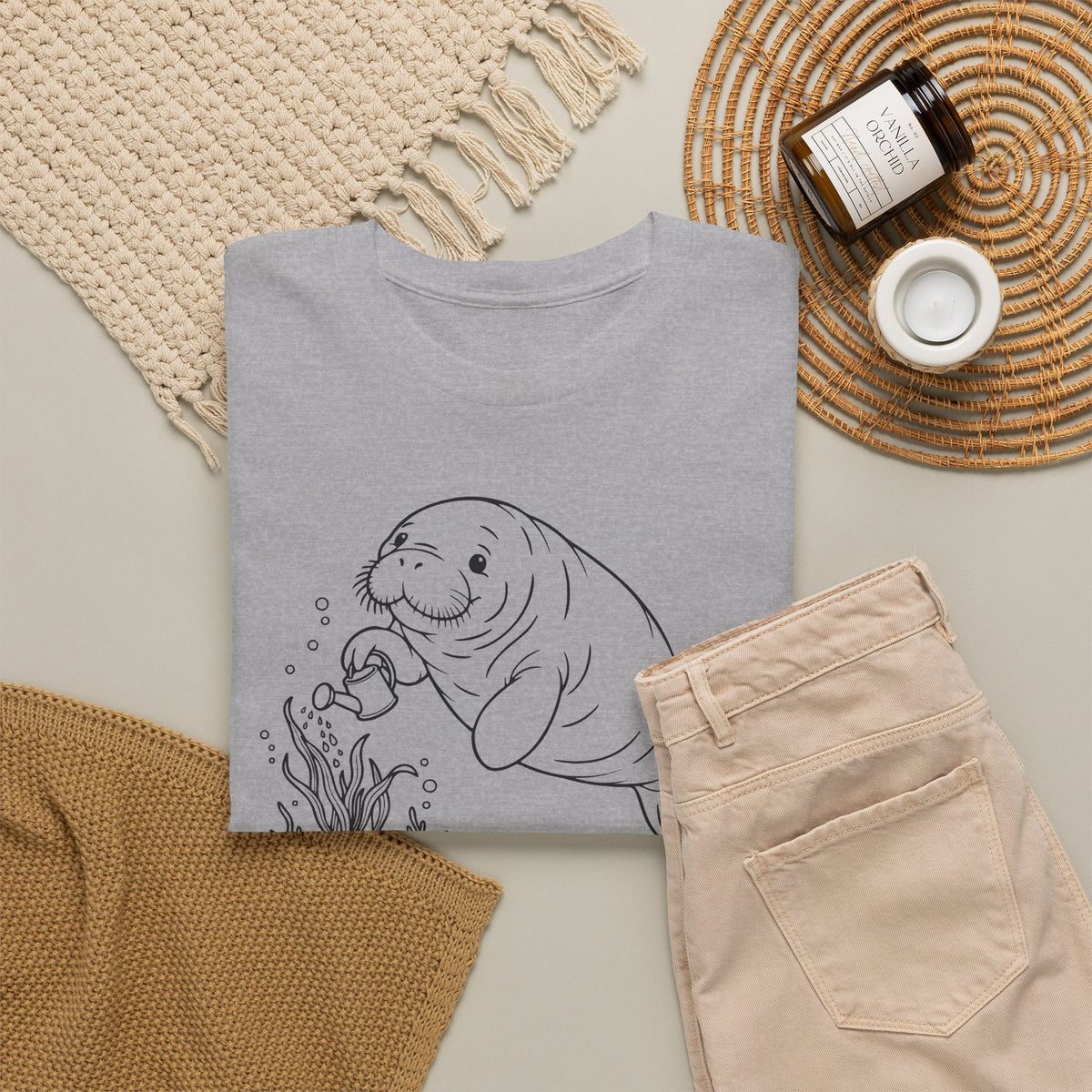 Chubby Mermaid Ocean Gardener Manatee T-Shirt