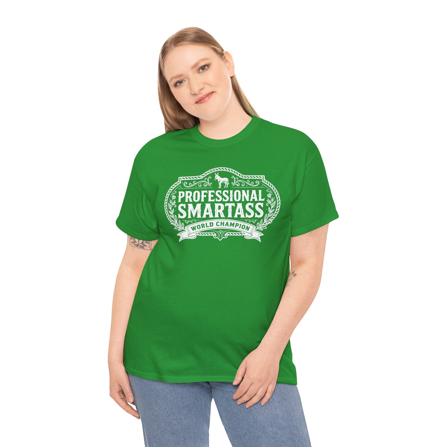 Professional Smartass Tee white - 'Professional Smartass World Champion' Funny Graphic T-Shirt