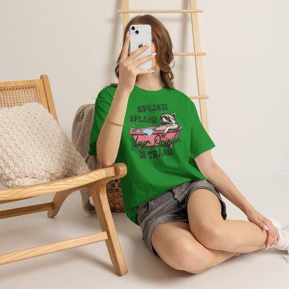 Graphic Tee — "Splish Splash Your Opinion Is Trash" Raccoon Bathtub Shirt
