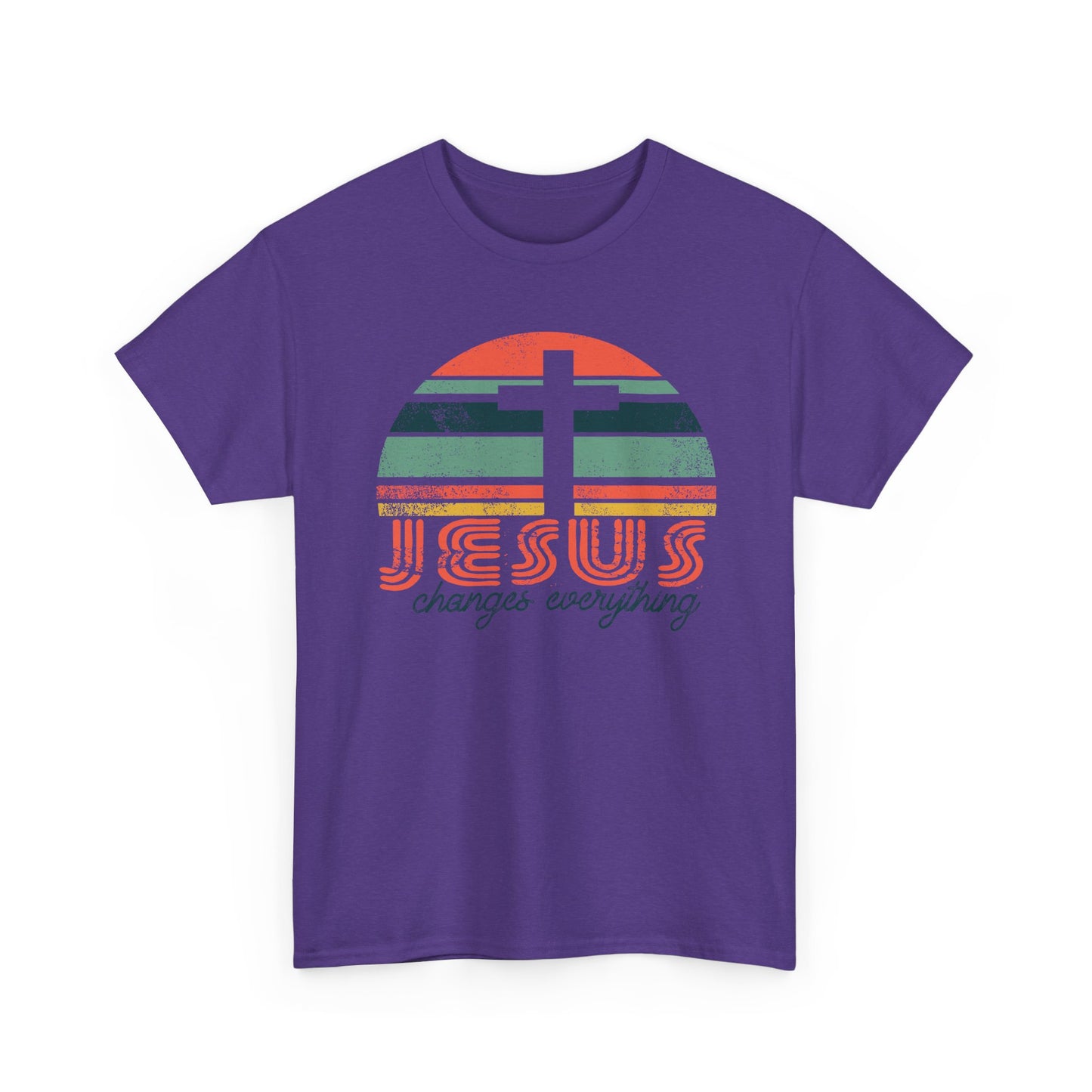 Jesus Changes Everything Tee — Retro Christian Cross Graphic Shirt
