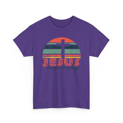 Jesus Changes Everything Tee — Retro Christian Cross Graphic Shirt